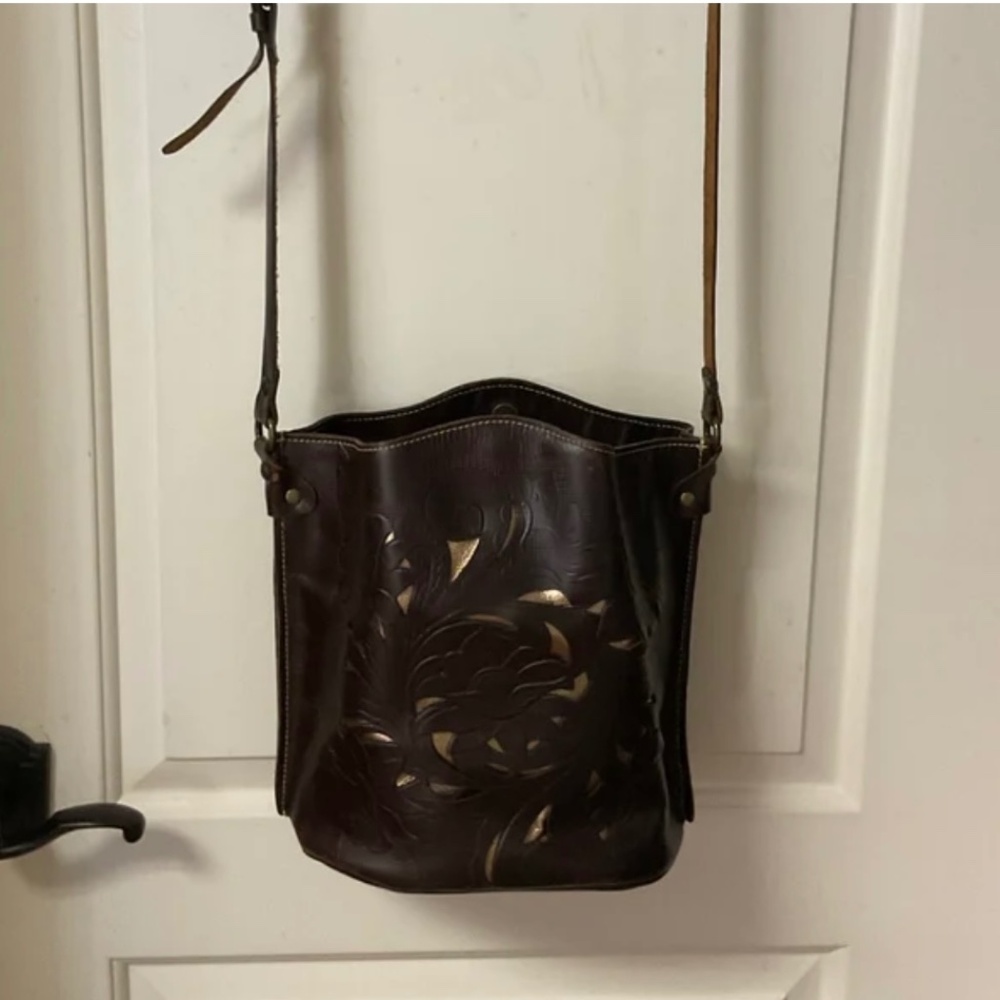 Patricia Nash Lavello Tooled Leather Sling Bag